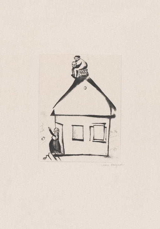 'Grandfather's House (Haus des Grossvaters)' from 'My Life.', 1922, Marc Chagall, Reproduction 200gsm A3 Vintage Poster - World of Art Global Limited