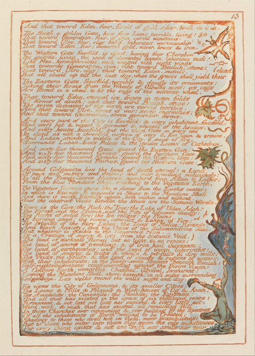 Jerusalem  Plate 13 'And that toward Eden', William Blake, England, 1804-20., Reproduction 200gsm A3 Vintage Poster