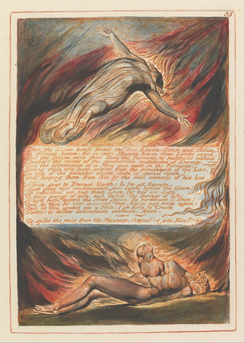 Jerusalem Plate 35 'Then the Divine hand', William Blake, England, 1804-20., Reproduction 200gsm A3 Vintage Poster