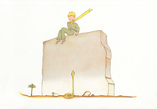 Antoine de Saint-Exupery 'The Little Prince and The Serpent', from 'The Little Prince', France, 1943, Reproduction 200gsm Vintage A3 Classic Children's Poster - World of Art Global Limited