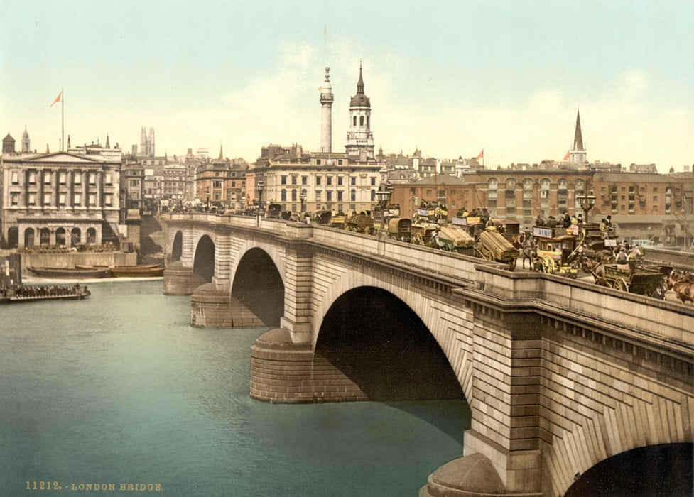 Vintage Travel England 'London Bridge, London', 1890's, Reproduction 200gsm A3 Travel Photography Poster