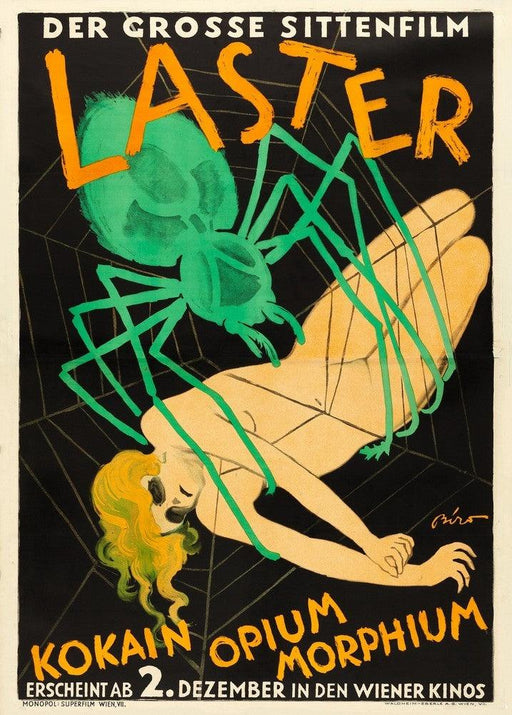 'Lusts of Mankind'', Mihály Biró, Hungary, 1927, Reproduction 200gsm A3 Vintage Art Deco Poster - World of Art Global Limited