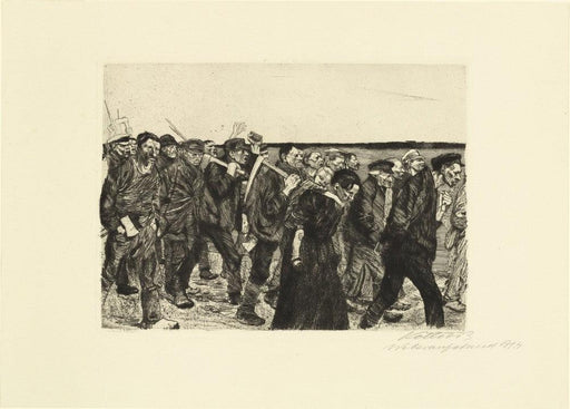 'March of the Weavers', 1893-97, Käthe Kollwitz, Reproduction 200gsm A3 Vintage German Expressionism Poster - World of Art Global Limited