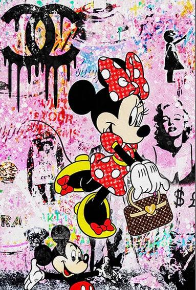 Materialistic Minnie - Canvas, Framed. Many Sizes Available. FREE U.K P&P - World of Art Global Limited