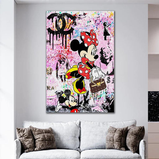 Materialistic Minnie - Canvas, Framed. Many Sizes Available. FREE U.K P&P - World of Art Global Limited