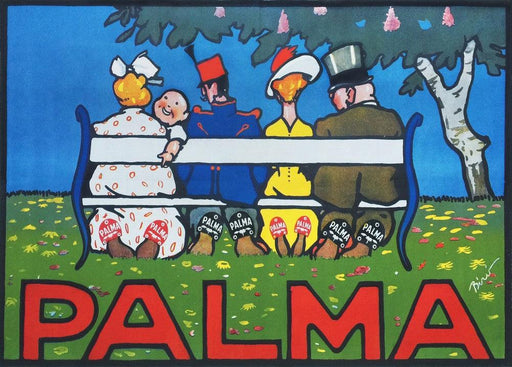 'Palma Shoes', Mihály Biró, Hungary, 1911, Reproduction 200gsm A3 Vintage Poster - World of Art Global Limited