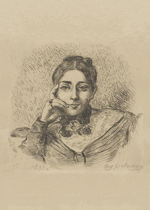 Eugene Delacroix 'Portrait of Madame Frédéric Villot', France, 1833, Reproduction 200g A3 Classic Art Poster - World of Art Global Limited
