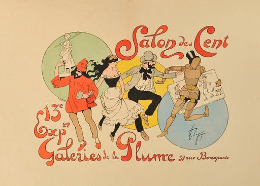 'Salon des Cent 13', 1895, Reproduction 200gsm A3 Vintage Art Nouveau Poster - World of Art Global Limited