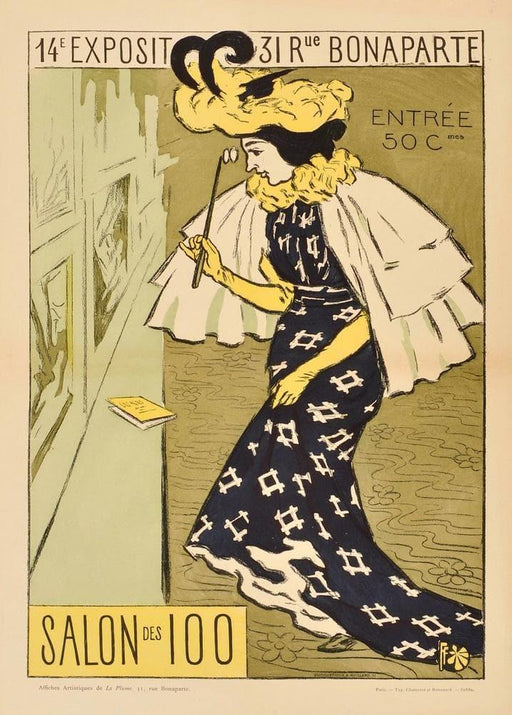 'Salon des Cent 14', 1895, Reproduction 200gsm A3 Vintage Art Nouveau Poster - World of Art Global Limited