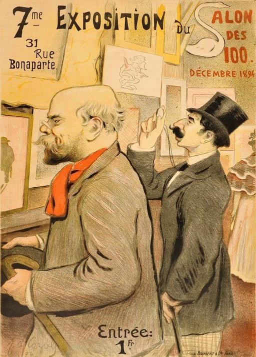 'Salon des Cent 7', 1894, Reproduction 200gsm A3 Vintage Art Nouveau Poster - World of Art Global Limited