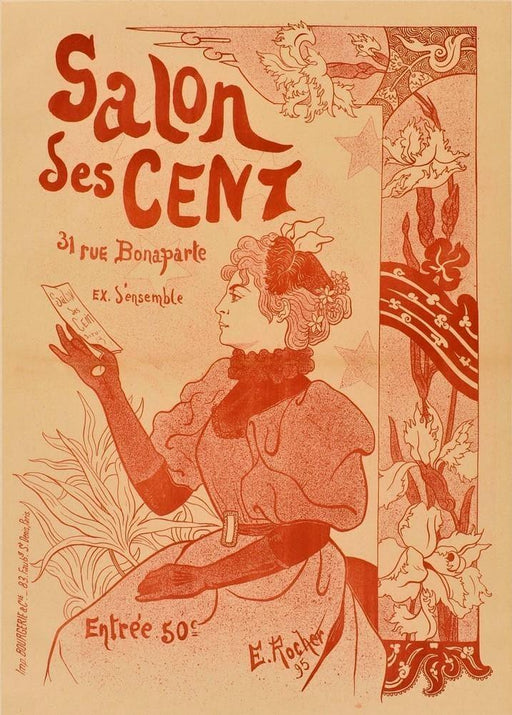 'Salon des Cent 8', 1895, Reproduction 200gsm A3 Vintage Art Nouveau Poster - World of Art Global Limited