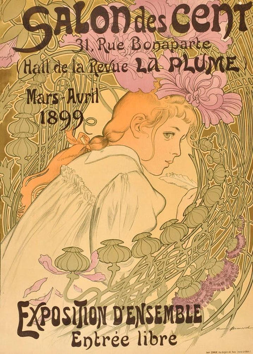 'Salon des Cent', 1899, Reproduction 200gsm A3 Vintage Art Nouveau Poster - World of Art Global Limited
