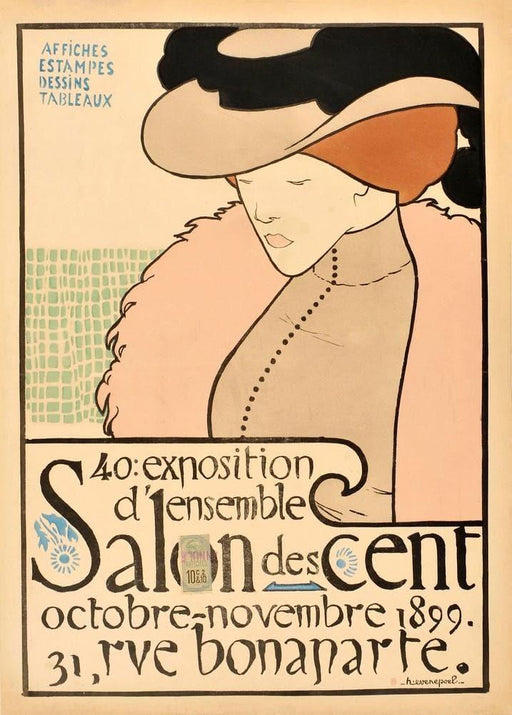 'Salon des Cent 40', 1899, Reproduction 200gsm A3 Vintage Art Nouveau Poster - World of Art Global Limited