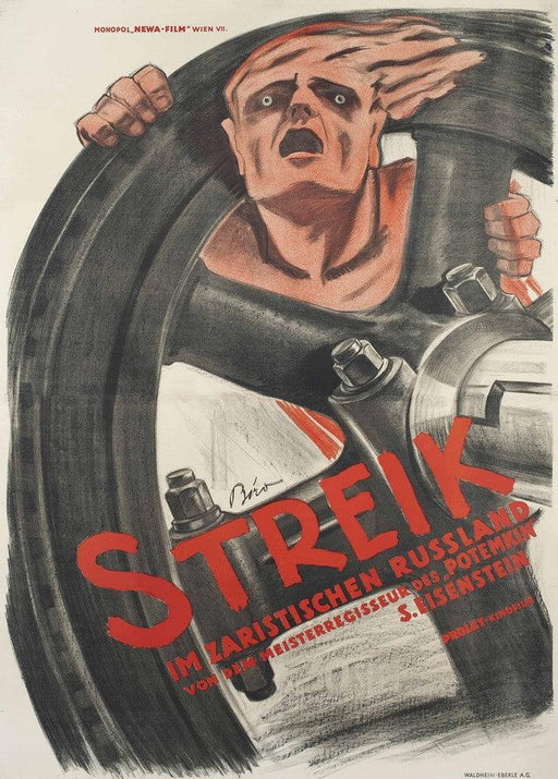 'Sergei Eisenstein's Film 'Streik', Mihály Biró, Hungary, 1925, Reproduction 200gsm A3 Vintage Poster - World of Art Global Limited