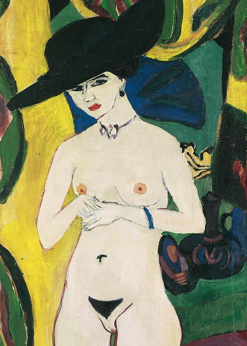 Ernst Ludwig Kirchner 'Standing Nude with Hat, Detail', Germany, 1910, Reproduction 200gsm A3 Vintage Classic Art Poster - World of Art Global Limited