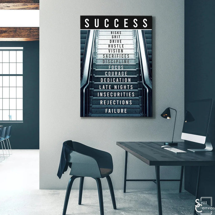 The Escalator of Success - Canvas, Framed. Many Sizes Available