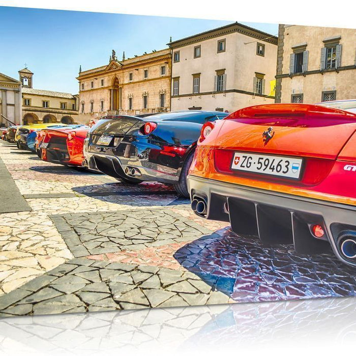The Ferrari Row - Canvas, Framed. Many Sizes Available