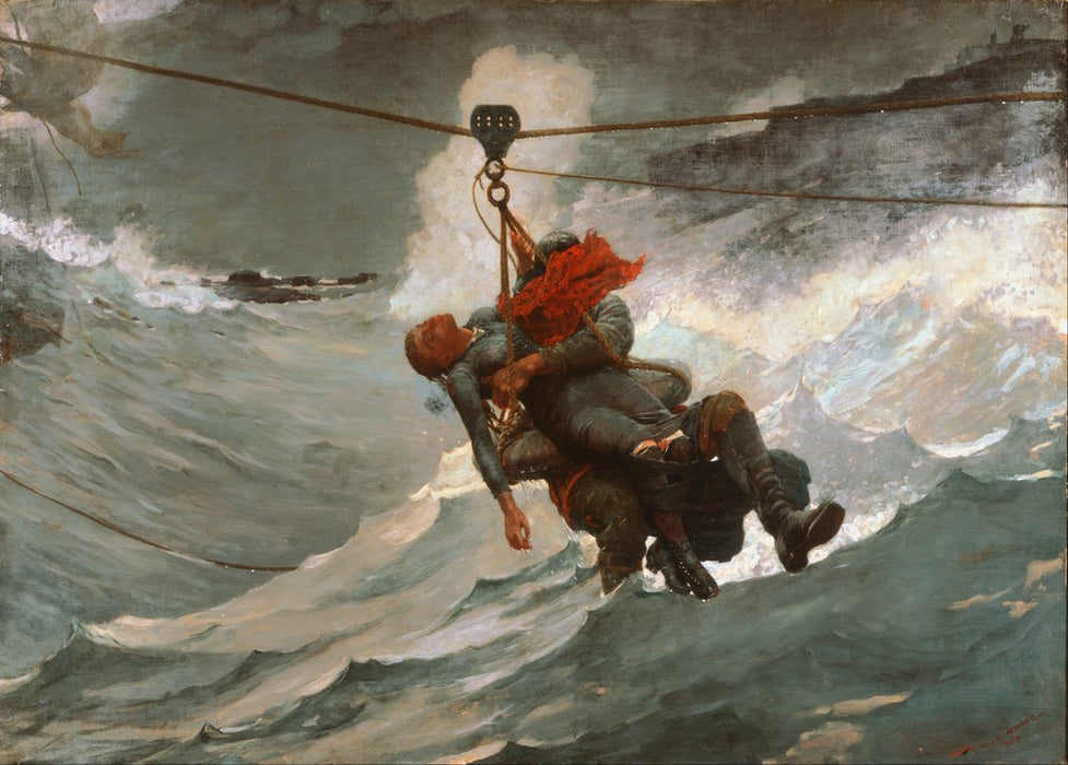Winslow Homer 'The Life Line', 1884, 200gsm A3 Classic Art Poster