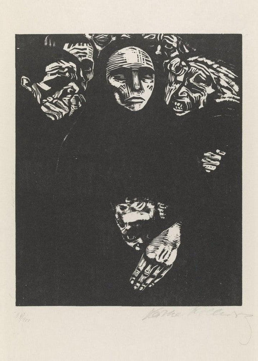 'The People', 1921-22, Käthe Kollwitz, Reproduction 200gsm A3 Vintage German Expressionism Poster - World of Art Global Limited