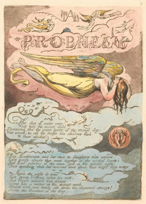 'The deep of Winter came', William Blake, England, 1794, Reproduction 200gsm A3 Vintage Poster - World of Art Global Limited