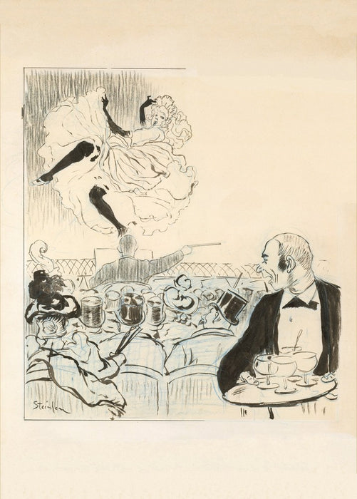 Theophile-Alexandre Steinlen 'Dancer at a Café Concert', 1892, Swiss-French, Reproduction 200gsm A3 Vintage Art Nouveau Poster