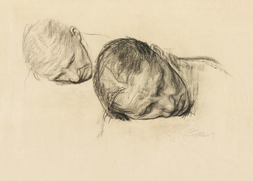 'Two Studies of a Woman's Head', 1903, Käthe Kollwitz, Reproduction 200gsm A3 Vintage German Expressionism Poster - World of Art Global Limited