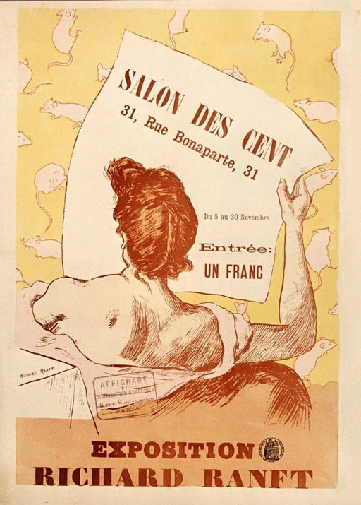 'Salon des Cent 6', 1894, Reproduction 200gsm A3 Vintage Art Nouveau Poster - World of Art Global Limited