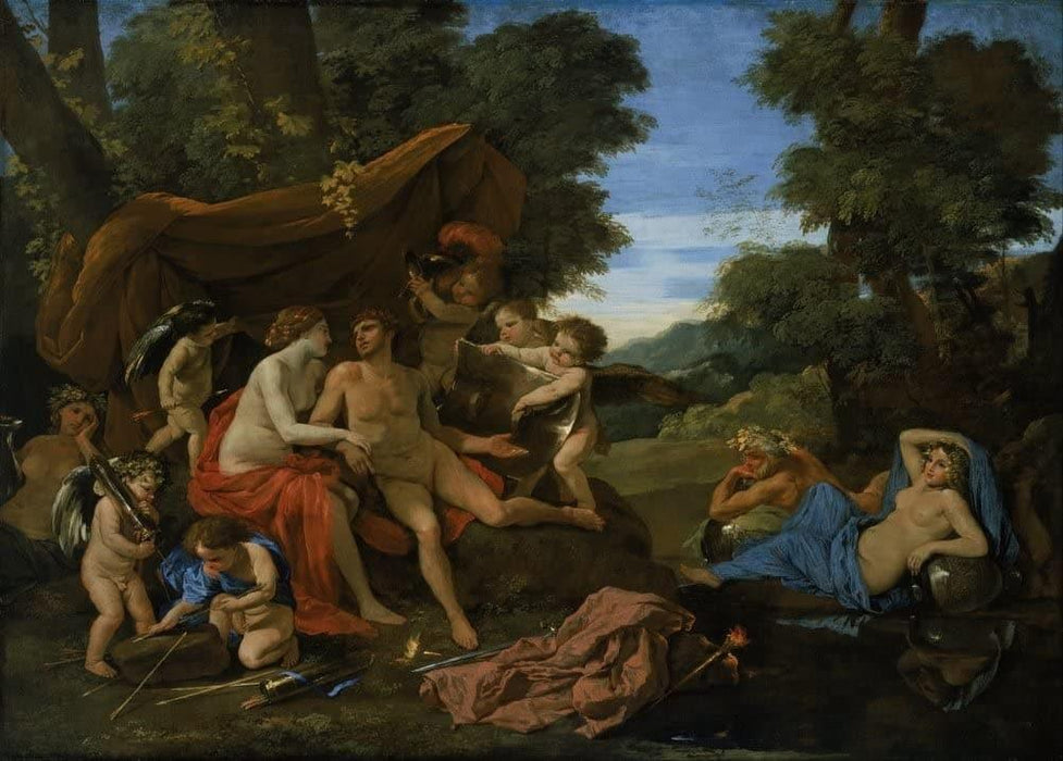 Nicolas Poussin 'Mars and Venus', France, 1630, Reproduction 200gsm A3 Vintage Classic Art Poster