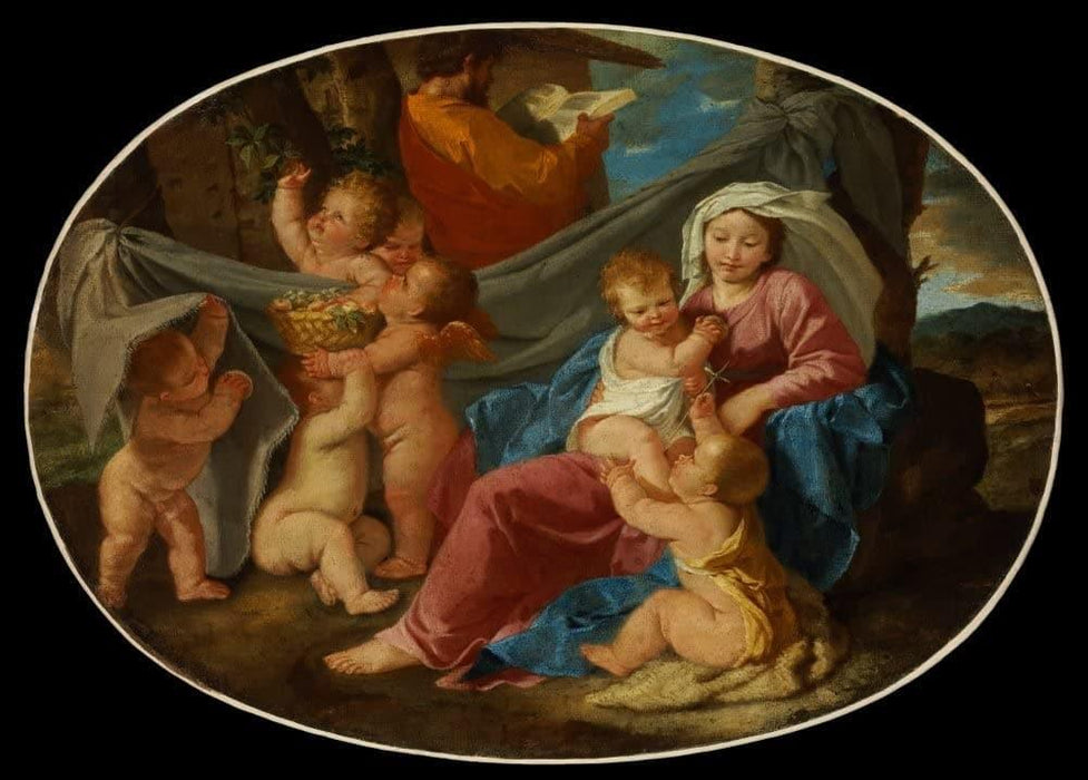 Nicolas Poussin 'The Rest on The Flight into Egypt ', France, 1628, Reproduction 200gsm A3 Vintage Classic Art Poster