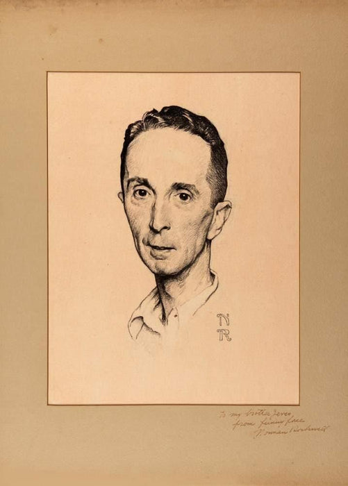 Norman Rockwell 'Self-Portrait', U.S.A, 1920, Reproduction 200gsm A3 Vintage Classic Art Poster