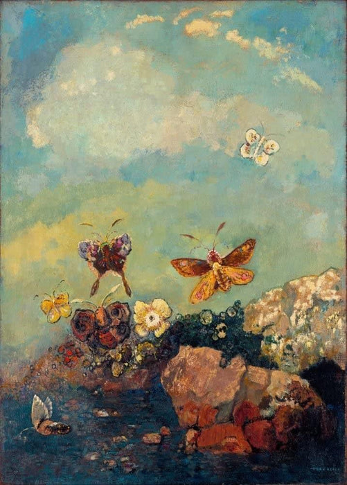 Odilon Redon 'Butterflies', France, 1910, Reproduction 200gsm A3 Vintage Classic Art Poster