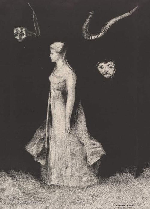 Odilon Redon 'Haunting', France, 1893-94, Reproduction 200gsm A3 Vintage Classic Art Poster