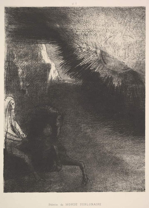 Odilon Redon 'Pilgrim from a sublunar World', France, 1891, Reproduction 200gsm A3 Vintage Classic Art Poster