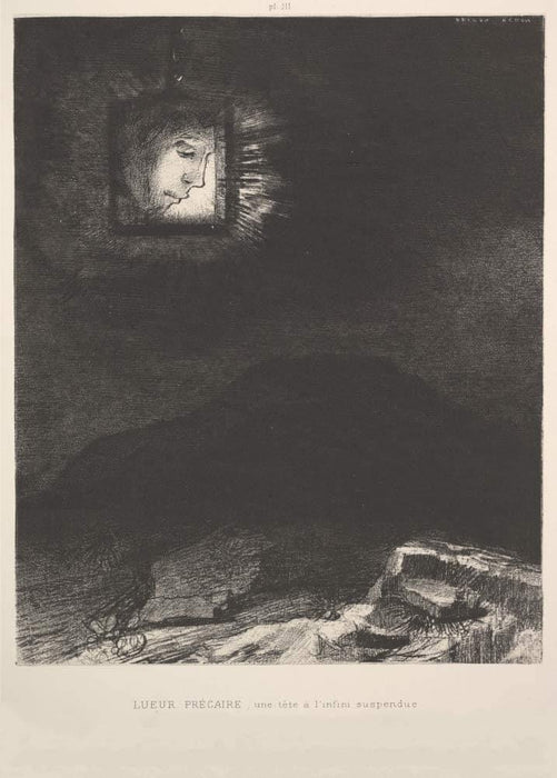 Odilon Redon 'The Vague Glimmer of a Head Suspended in Space', France, 1891, French Reproduction 200gsm A3 Vintage Classic Art Poster
