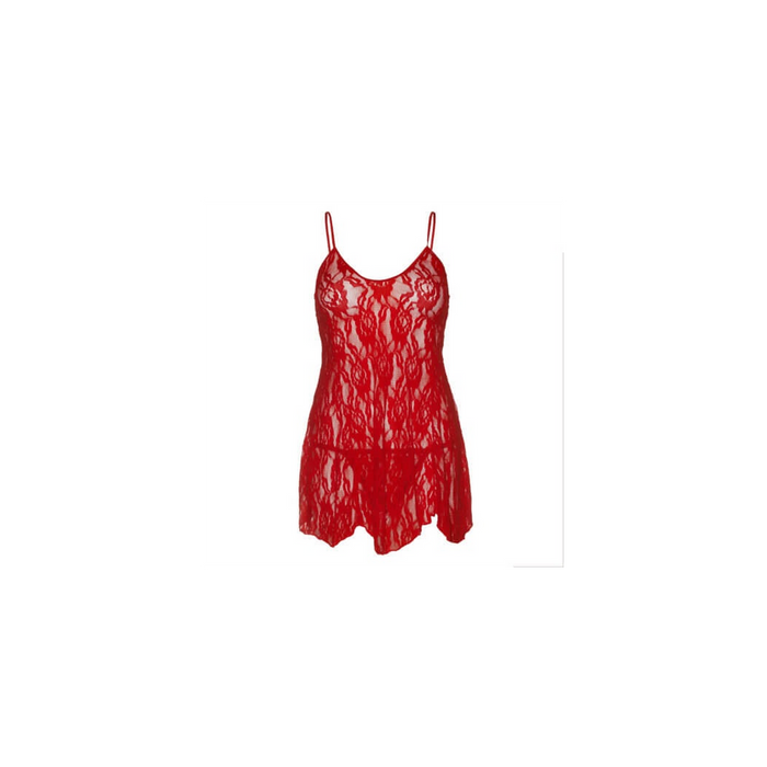 Leg Avenue Rose Lace Flair Chemise - Red